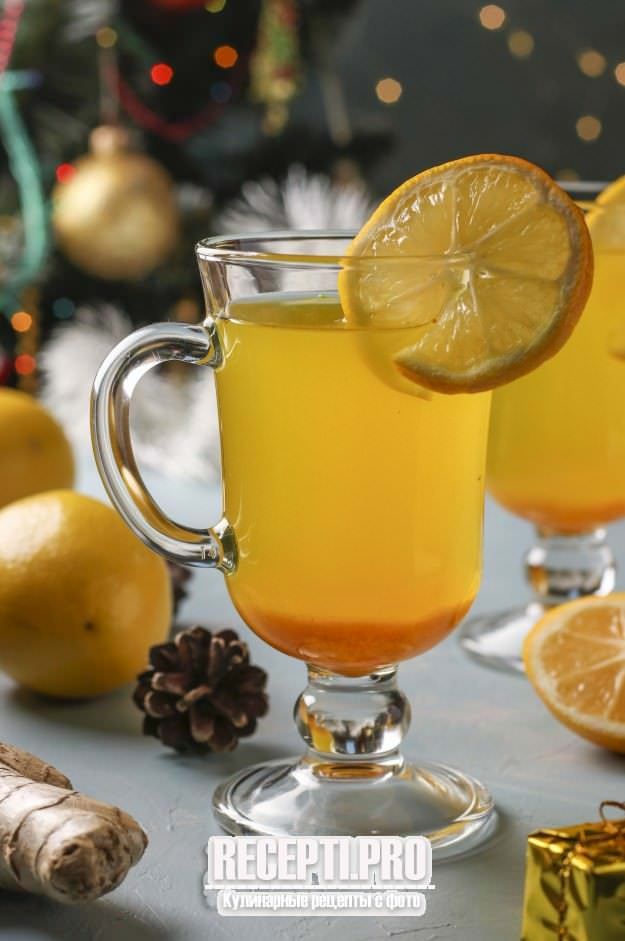 Лимонный напиток с куркумой и имбирём