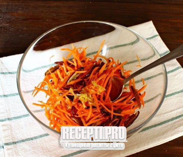 Морковно-финиковый салат с имбирной заправкой