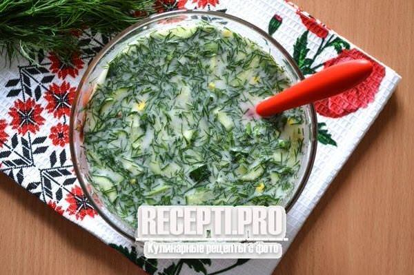Окрошка с колбасой на квасе (классический рецепт)