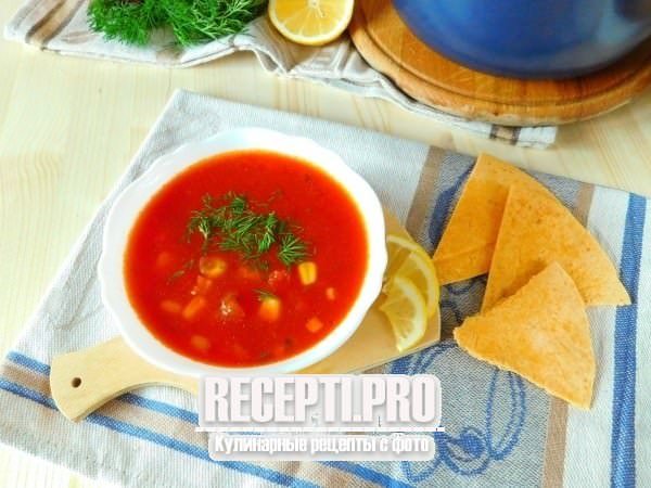 Постный томатный суп по-мексикански