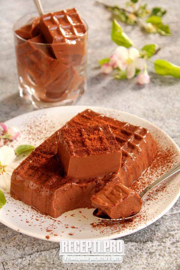 Шоколадная панакота с какао (из ряженки)
