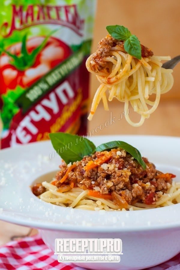 Спагетти Болоньезе с фаршем
