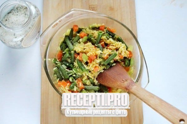 Стручковая фасоль с рисом, овощами и томатной пастой – пошаговый рецепт приготовления с фото