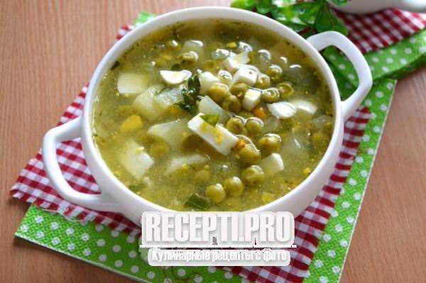 Рецепт суп с консервированным зеленым горошком рецепт